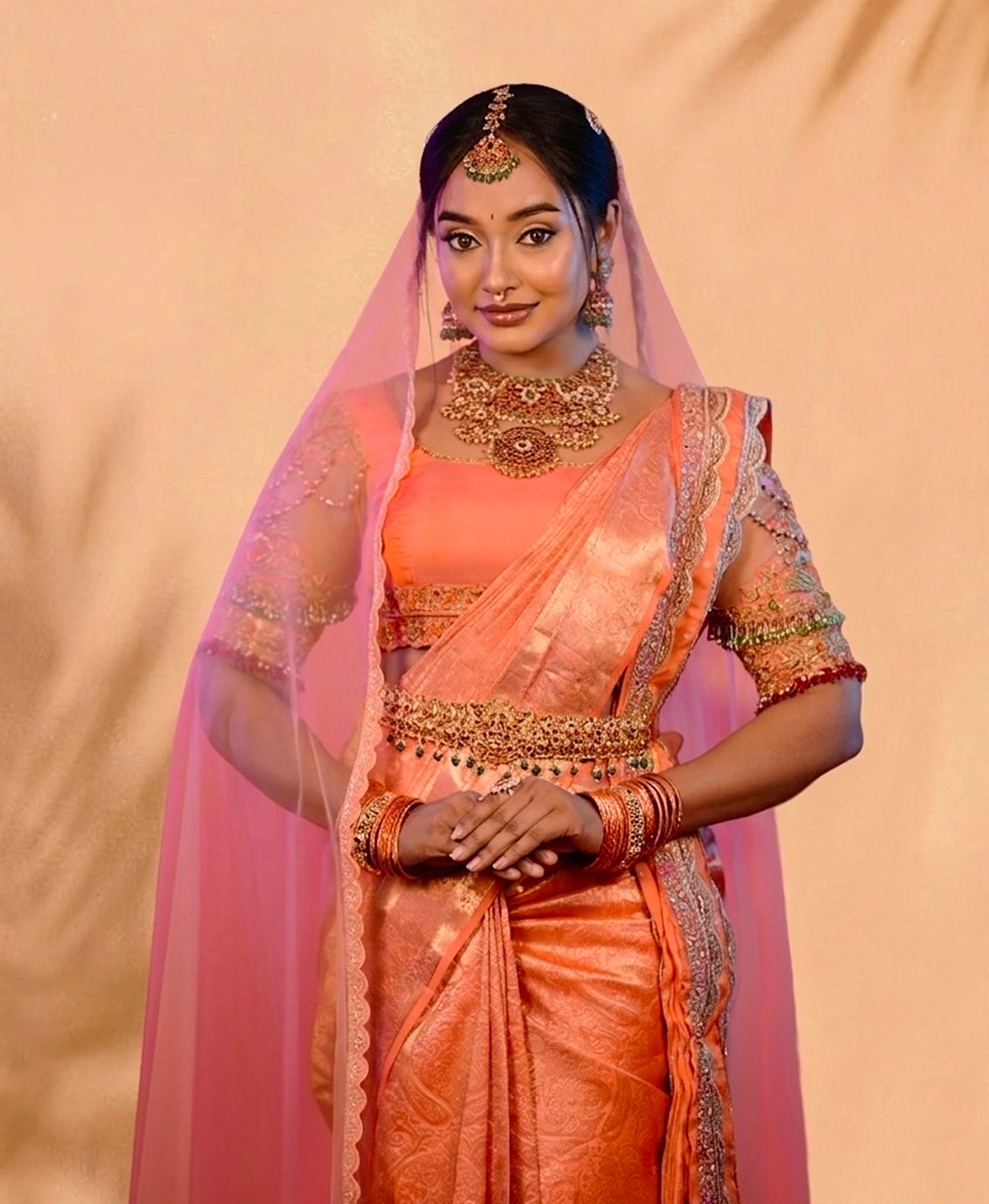 Royal Bridal Silk Saree Ensemble With Double Dupatta & Heavy Blouse